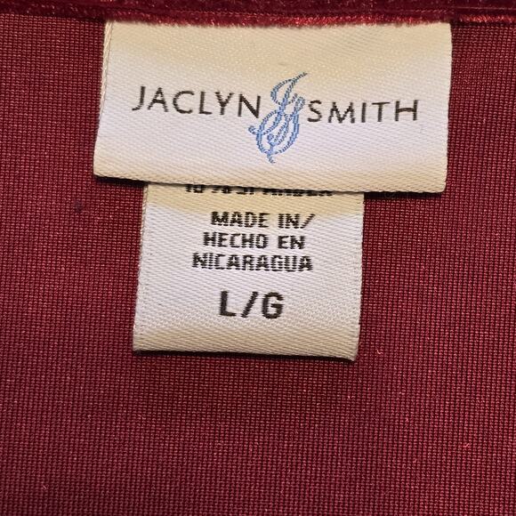 Jaclyn Smith Velvet Top Womens Size Large Red Short Sleeve Dark Romance Holiday - Picture 3 of 8